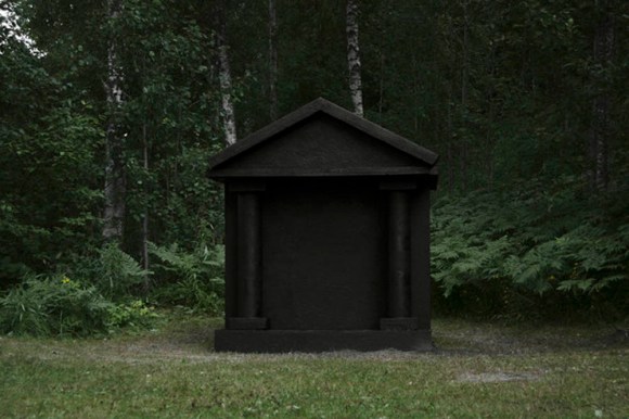 The Mausoleum (Installation view) mixed media, amplifier, speakers, mediaplayer, 200x180x160 cm. 2011. Collaboration work with Petr Davydtchenko